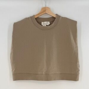 Anthropologie By Anthropologie Sleeveless Sweatshirt Stone Size Small